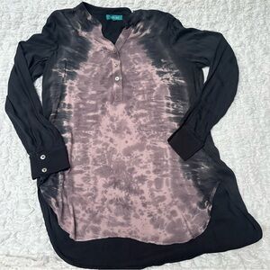 River + Sky Black and Pink Tie-Dye Blouse